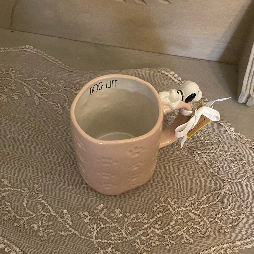 Snoopy mug cute paw prints all over with snoopy on the handle NEW!